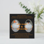 Zebra Finch met huwelijksaanzoek bruiloft Kaart (Staand voorkant)