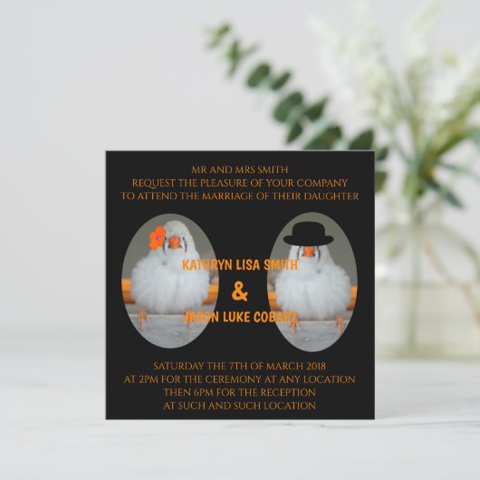 Zebra Finch met huwelijksaanzoek bruiloft Kaart (Staand voorkant)