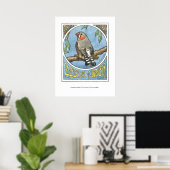 Zebra Finch Nouveau Poster (Thuiskantoor)