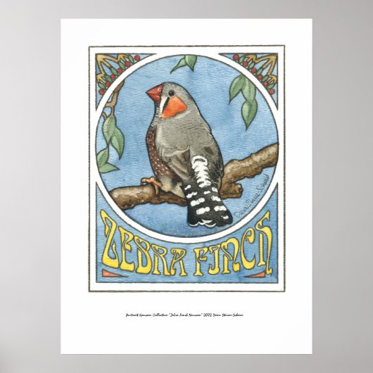 Zebra Finch Nouveau Poster (Voorkant)