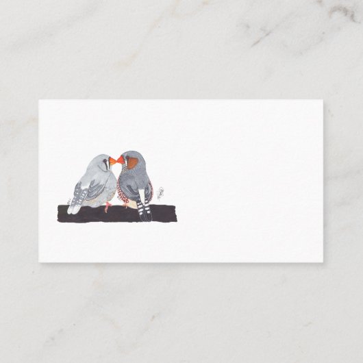 ZEBRA FINCH VISITEKAARTJE (Achterkant)