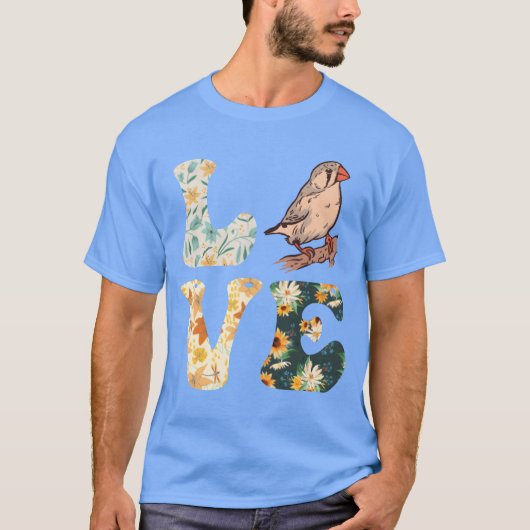 Zebra Finches LOVE Vogelliefhebbers Finches boy re T-shirt (Voorkant)