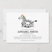 Zebra Float Birthday Pool Party Kaart (Voorkant)