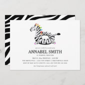 Zebra Float Birthday Pool Party Kaart (Voorkant / Achterkant)