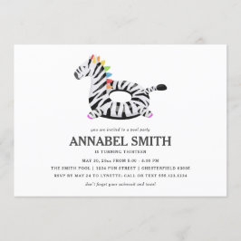 Zebra Float Birthday Pool Party Kaart