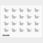 Zebra Floatie Pool Birthday Party Ronde Sticker (Vel)