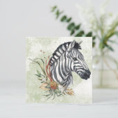 Zebra Floral Kaart (Staand voorkant)