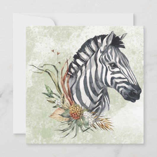 Zebra Floral Kaart (Voorkant)