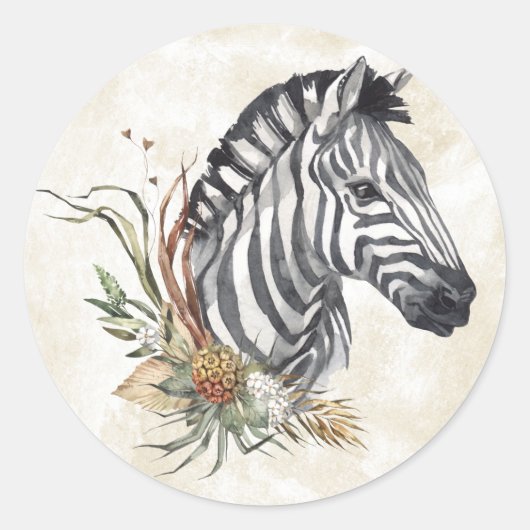 Zebra Floral Sticker (Voorkant)