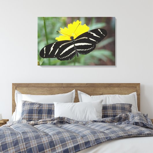 Zebra Flutterby Canvas Afdruk (Insitu (Slaapkamer))