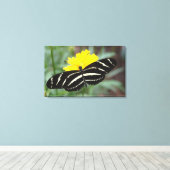 Zebra Flutterby Canvas Afdruk (Insitu (Houten vloer))