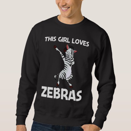 Zebra For Girls Kids African Zoo Animal  1 Trui (Voorkant)