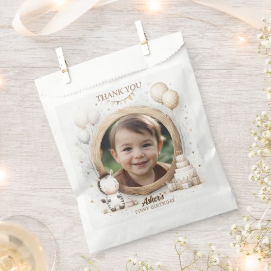 Zebra Foto Lijst voor verjaardagsfeestjes voor kin Bedankzakje (Geknipt)