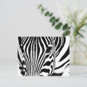 Zebra foto zwart-wit briefkaart (Staand voorkant)
