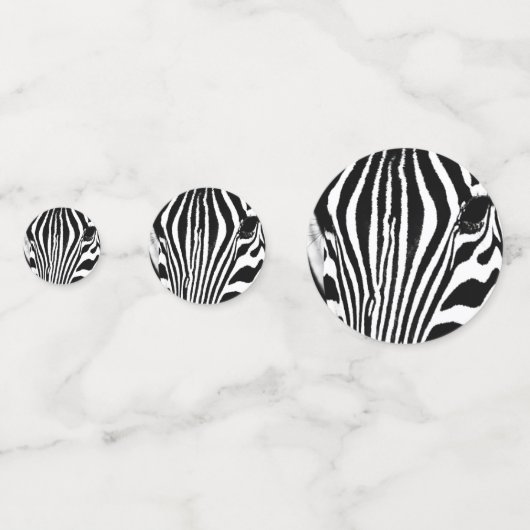 Zebra foto zwart-wit confetti (Achterkanten)