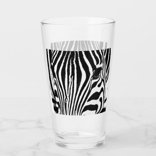 Zebra foto zwart-wit glas (Achterkant)