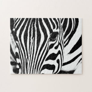 Zebra foto zwart-wit legpuzzel