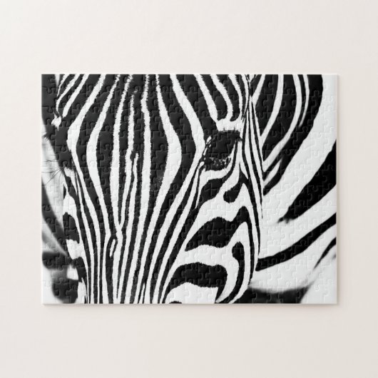 Zebra foto zwart-wit legpuzzel (Horizontaal)