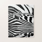 Zebra foto zwart-wit legpuzzel (Verticaal)