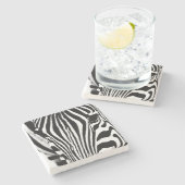 Zebra foto zwart-wit stenen onderzetter (Zijkant)