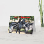 Zebra Friends Birthday Card Kaart<br><div class="desc">Op een foto van twee zebra's die hun hoofd tegen elkaar wrijven en die in de dierentuin werd genomen.  Copyright Brenda Thour 2010.</div>