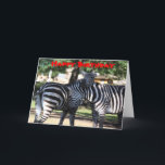 Zebra Friends Verjaardag Kaart<br><div class="desc">Op een foto van twee zebra's die hun hoofd tegen elkaar wrijven en die in de dierentuin werd genomen. Copyright Brenda Thour 2010.</div>