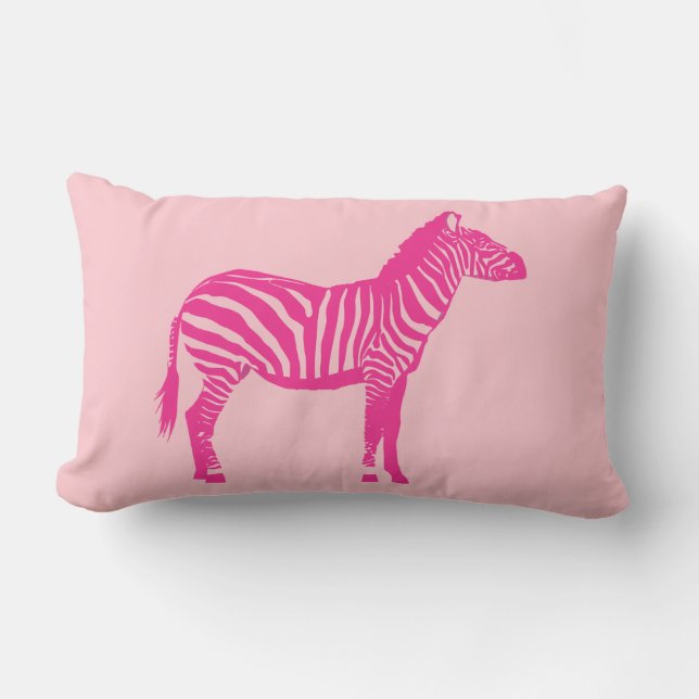 Zebra - Fuchsia en lichtroze Kussen (Voorkant)