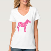 Zebra - Fuchsia en lichtroze T-shirt (Voorkant)