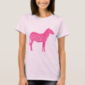 Zebra - Fuchsia en lichtroze T-shirt (Voorkant)