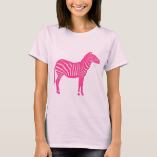 Zebra - Fuchsia en lichtroze T-shirt