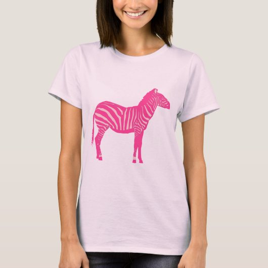 Zebra - Fuchsia en lichtroze T-shirt (Voorkant)