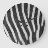 Zebra Fur Animal Pattern Grote Klok (Voorkant)