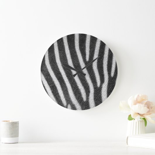 Zebra Fur Animal Pattern Grote Klok (Huis)