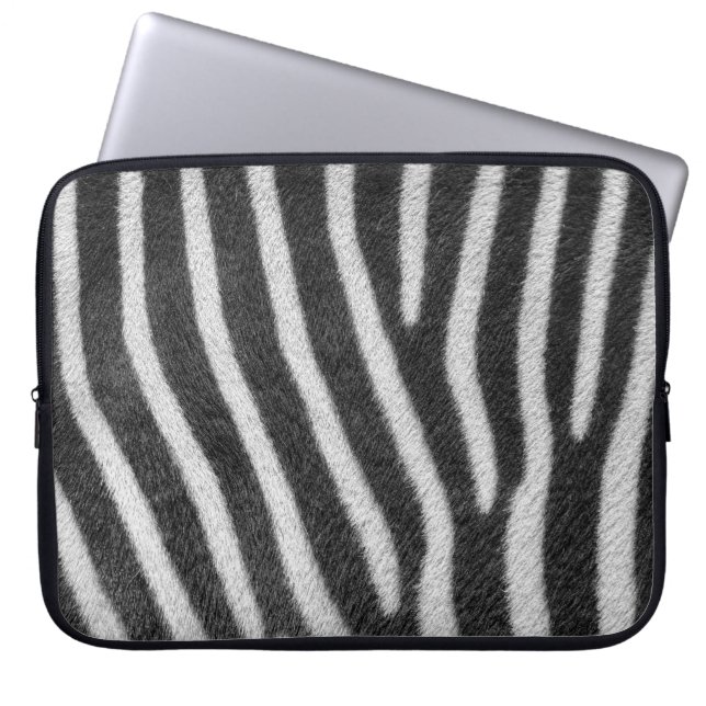 Zebra Fur Animal Pattern Laptop Sleeve (Voorkant)