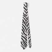 Zebra Fur Black & White Realistic Animal Print Stropdas (Voorkant)
