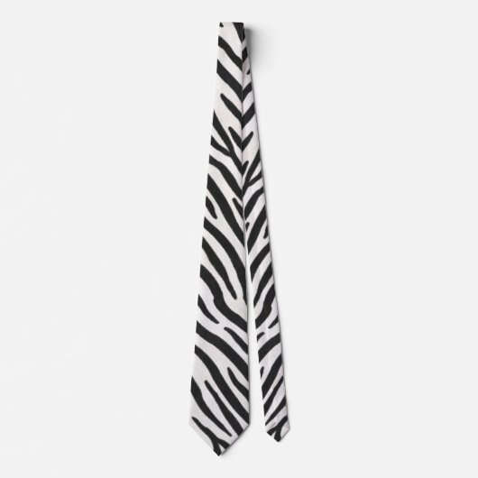 Zebra Fur Black & White Realistic Animal Print Stropdas (Voorkant)