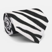Zebra Fur Black & White Realistic Animal Print Stropdas (Opgerold)