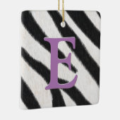 Zebra Fur Gepersonaliseerd monogram & Bericht Kind Keramisch Ornament (Rechts)