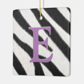 Zebra Fur Gepersonaliseerd monogram & Bericht Kind Keramisch Ornament (Links)