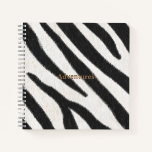 Zebra Fur Realistic Animal Print gepersonaliseerd Notitieboek