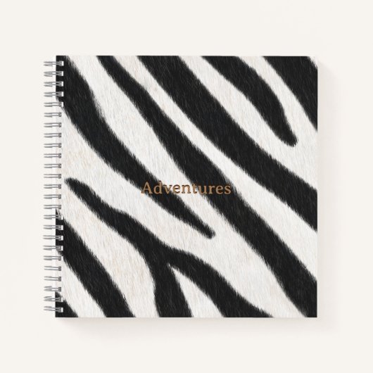 Zebra Fur Realistic Animal Print gepersonaliseerd Notitieboek (Voorkant)