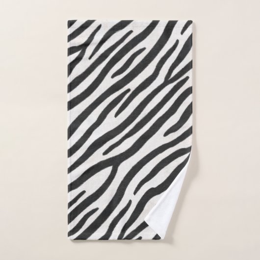 Zebra Fur Realistic Animal Print Pink Monogram Bad Handdoek (Handdoek)