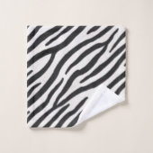 Zebra Fur Realistic Animal Print Pink Monogram Bad Handdoek (Wasdoekje)