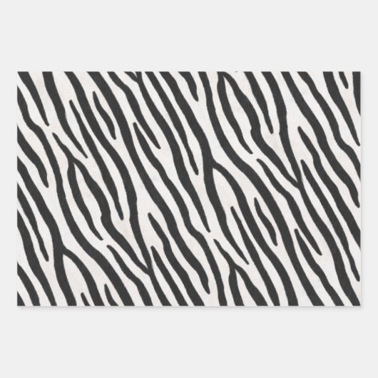 Zebra Fur Realistic Striped Wild Animal Print Inpakpapier Vel (Voorkant 2)
