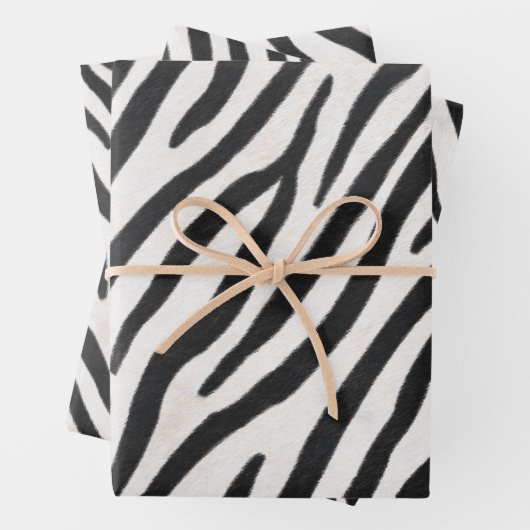 Zebra Fur Realistic Striped Wild Animal Print Inpakpapier Vel (In situ)