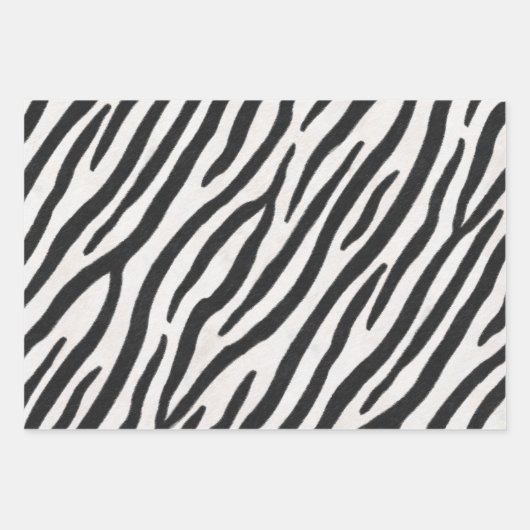 Zebra Fur Realistic Striped Wild Animal Print Inpakpapier Vel (Voorkant)