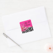 Zebra Fuschia Masquerade Quinceañera Sticker (Envelop)