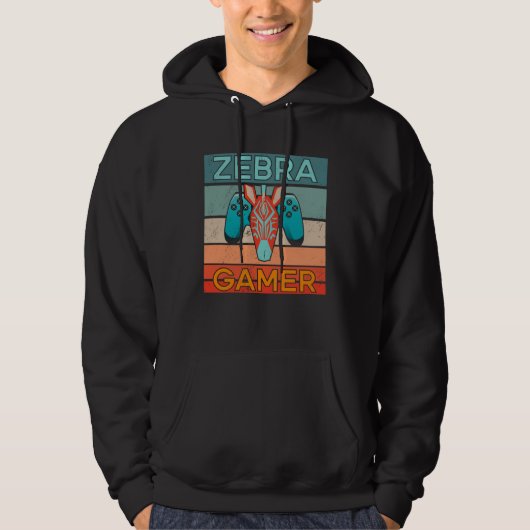 Zebra Gamer Afrika Gamen Game Dier Zebra Hoodie (Voorkant)