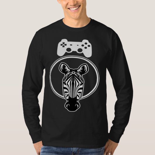 Zebra Gamer Controller Graphic For Gamer Kids T-shirt (Voorkant)