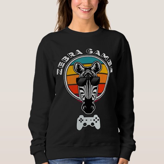 Zebra gamerafbeelding voor gamer Kinder 2 Trui (Voorkant)